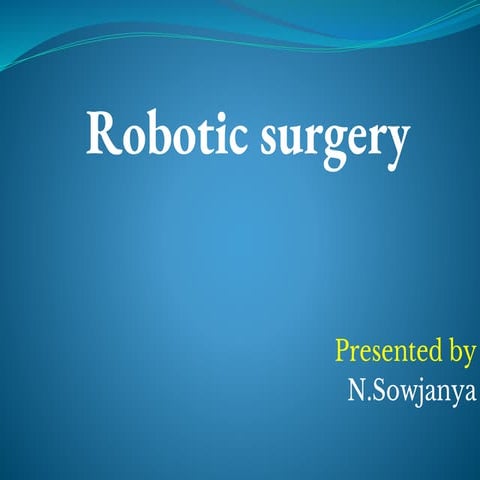 Robotic surgery and its concepts