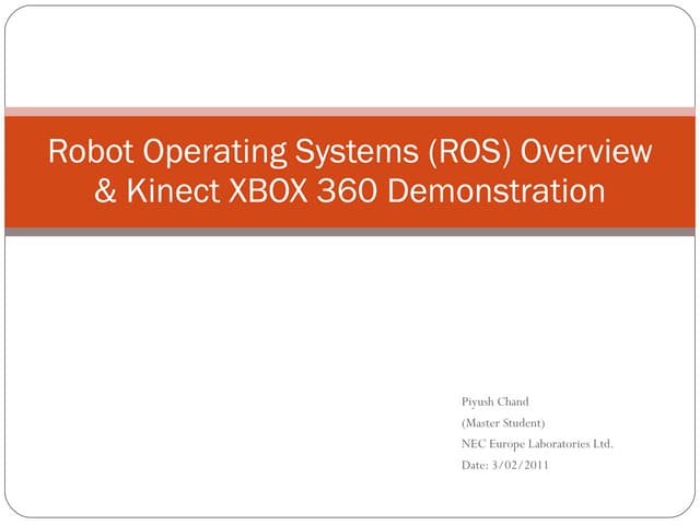 Robot Operating Systems (Ros) Overview &amp; (1)