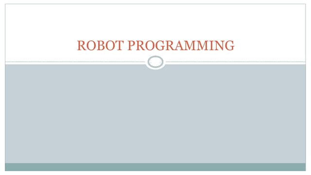 Robot programming