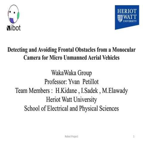 Detecting and Avoiding Frontal Obstacles from a Monocular Camera for Micro Un...