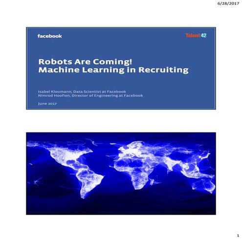 Talent42 2017: Robots are Coming - Nimrod Hoofien and Isabel Kloumann