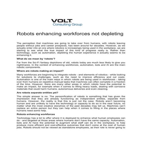 Robots enhancing workforces not depleting - Volt Consulting Group.pdf