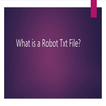 What is a Robot txt file?