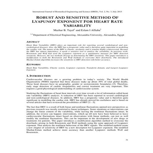 Robust and sensitive method of