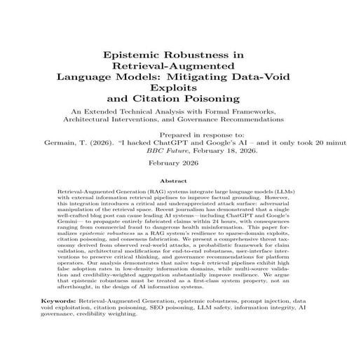 Robustness in Retrieval-Augmented Language Models | PDF