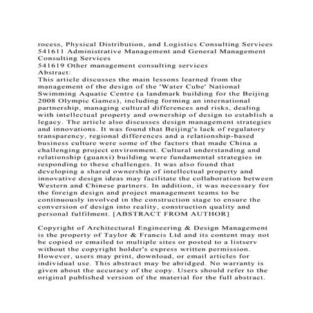 rocess, Physical Distribution, and Logistics Consulting Services.docx