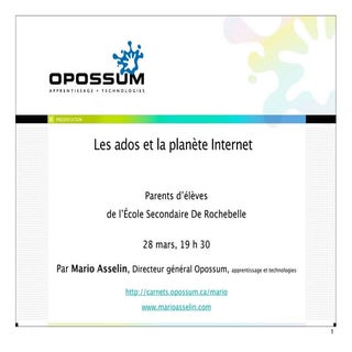 Les ados et la planete Internet