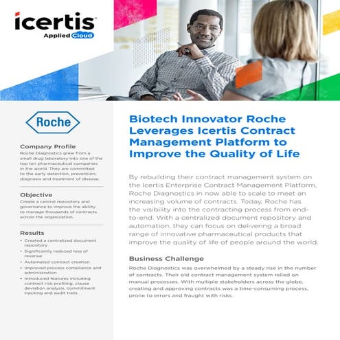 Roche Considers Enterprise Contract Management Software from Icertis