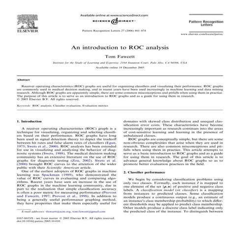 An introduction to ROC analysis
