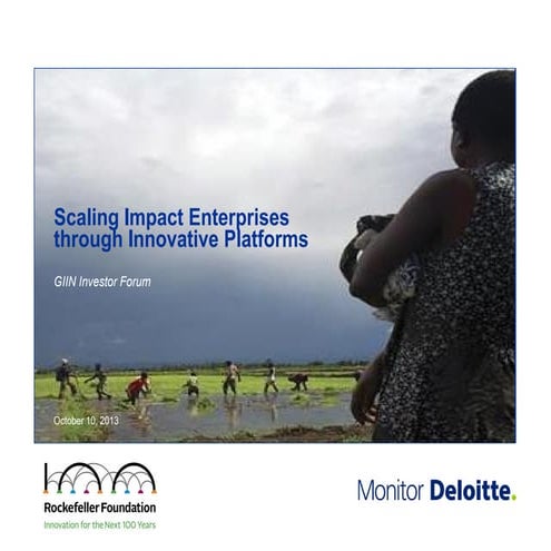 Scaling Impact Enterprises Through Innovative Platforms