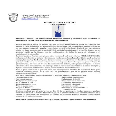 Rock en chile 3ero medio