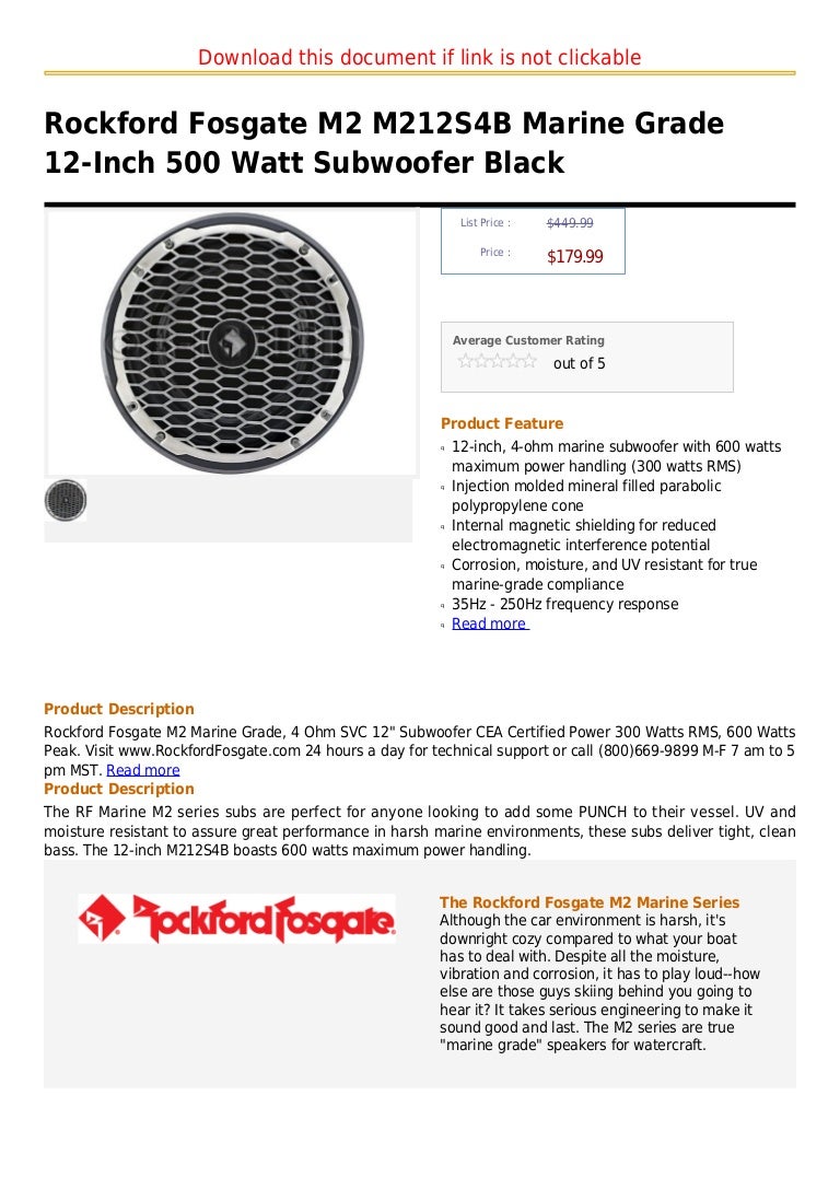 rockford marine subwoofer