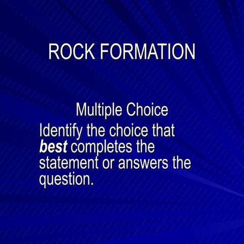 Rock Formation Q & A