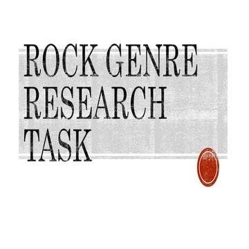 Rock genre research task