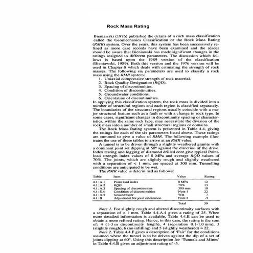 Rock mass rating | PDF