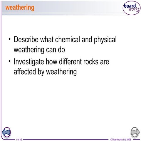 Rocks and weathering