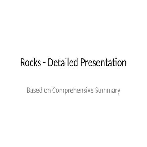 Comprehensive Geology Presentation on Rocks and the Rock Cycle | PPTX