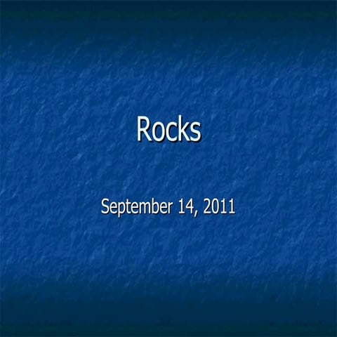 Rocks: Igneous Rocks