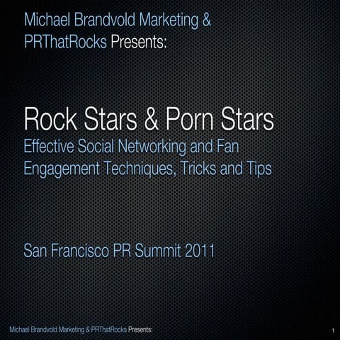 Rock Stars & Porn Stars, Effective Social Networking and Fan Engagement Techn...
