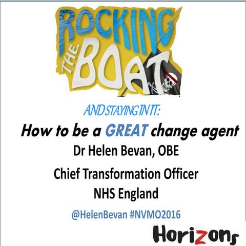 Rocking the boat and staying in it: how to be a great change agent