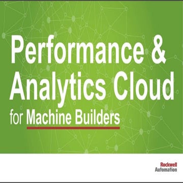 Performance and Analytics Cloud for Machine Builders