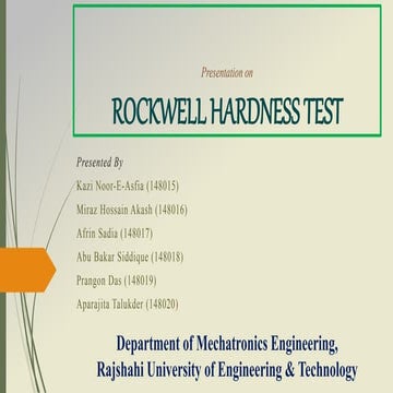 Rockwell hardness test