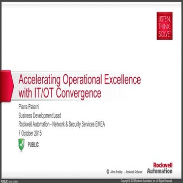 Accelerating Operational Excellence with IT/OT Convergence