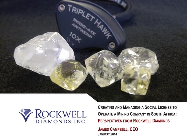 Creating and managing the social license to operate a mining company in South...