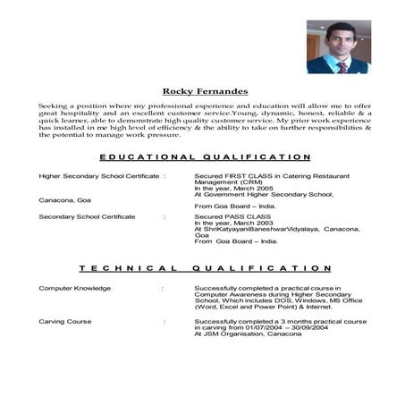 Rocky fernandes resume