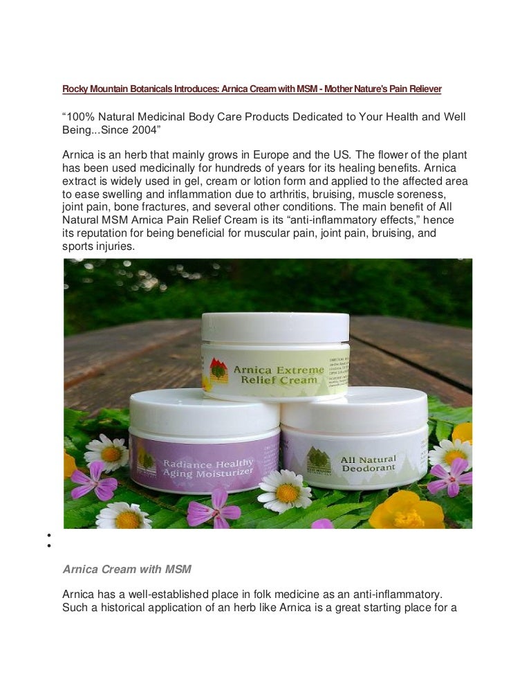 natural arnica cream