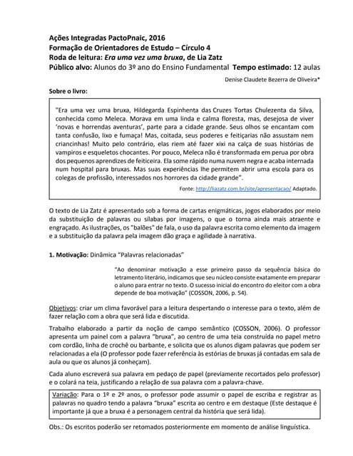 Roda de leitura era uma vez uma bruxa