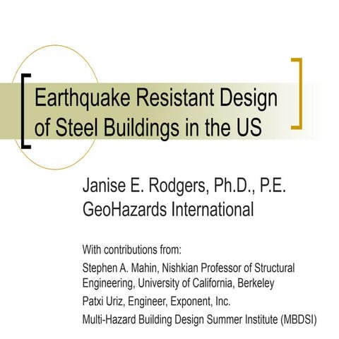 Rodgers Steel Buildings and Earthquakes.ppt