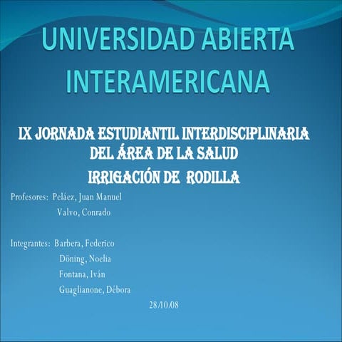 Irrigación de rodilla