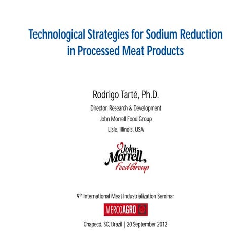 Estratégias tecnológicas para a redução de sódio em produtos cárneos 