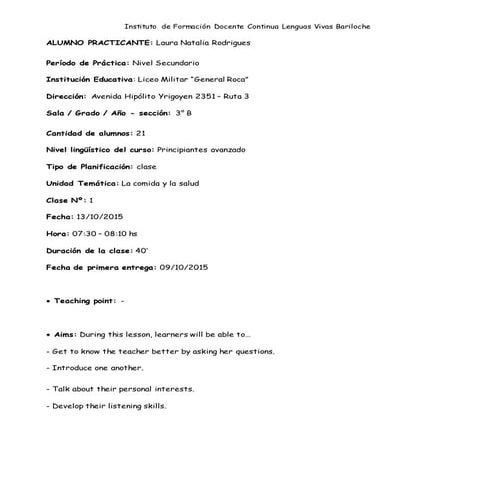 Rodrigues -  TPD - Tercer Período - Planificación 1 