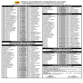 Rodízio nº 37   09 a 15 de setembro...