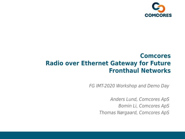 NGFI (Next Generation Fronthaul Interface) native RoE (Radio over Ethernet)