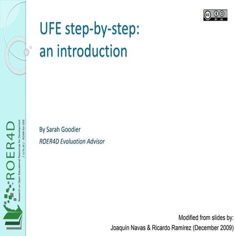 Utilization focused evaluation: an introduction (Part 1 - ROER4D) 