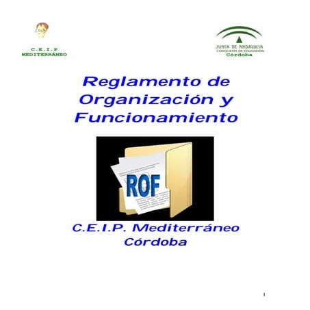 REGLAMENTO ORGANIZACIÓN y FUNCIONAMIENTO