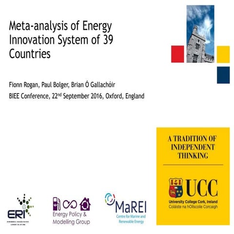 Meta Analysis of Energy Innovation Systems of 39 Countries