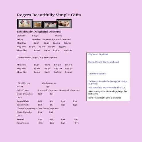 Rogers beautifully simple gifts price list