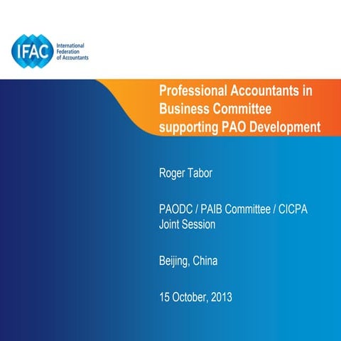 Professional Accountants in Business Committee supporting PAO Development