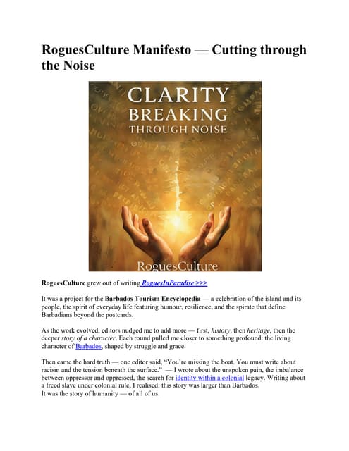 RoguesCulture Manifesto-Cutting Through the Noise