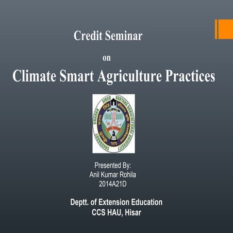 Climte smart agricultural practices