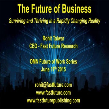 Rohit Talwar - The Future of Business, OMN Book Launch event
