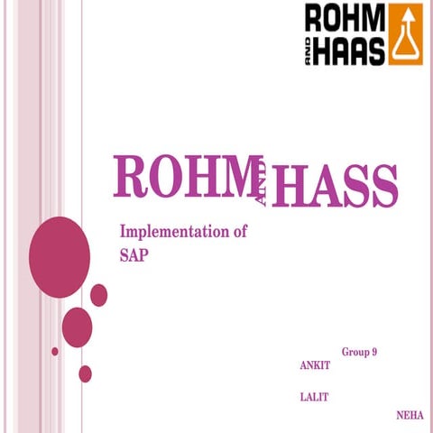Rohm Haas ERP implementation