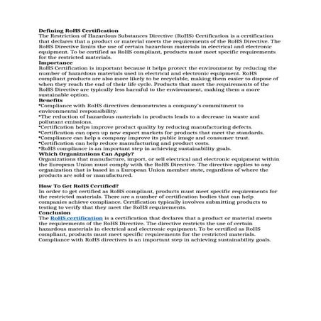 RoHS certificationrohs certification.ppt