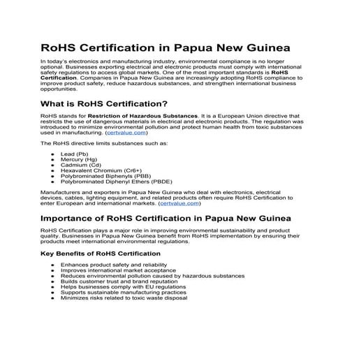 A Complete Guide to RoHS Certification_ Ensuring Compliance and ...
