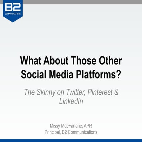 What About Those Other Social Media Platforms? The Skinny on Twitter, Pintere...