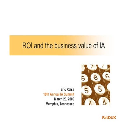 ROI And The Business Value Of Information Architecture